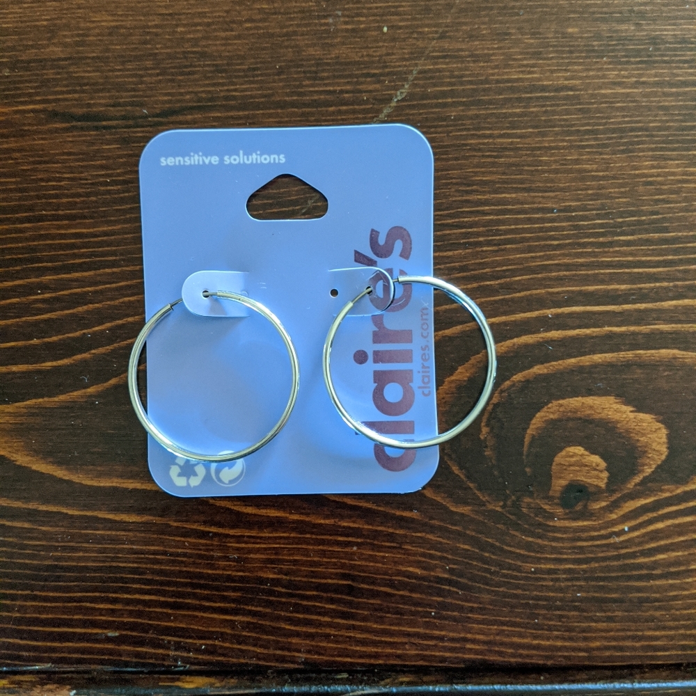 Silver hoops from Claire's